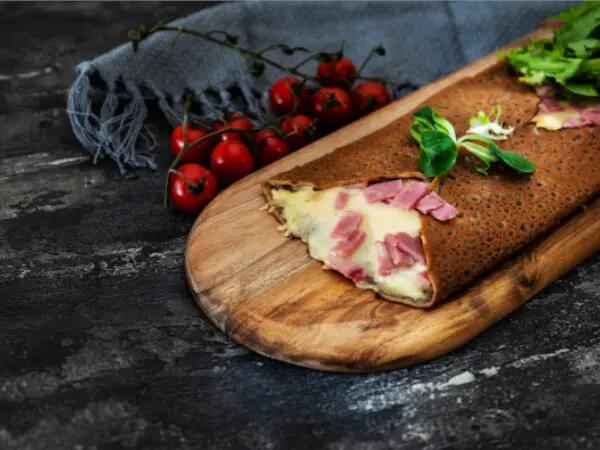 Recettes : Galette jambon, emmental et bleu