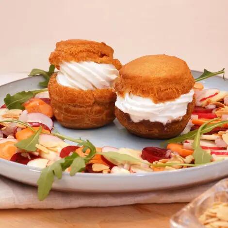 Recette : Profiteroles figues et chèvre frais