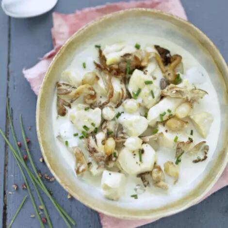 Recette : Blanquette de poulet à la crème de bleu
