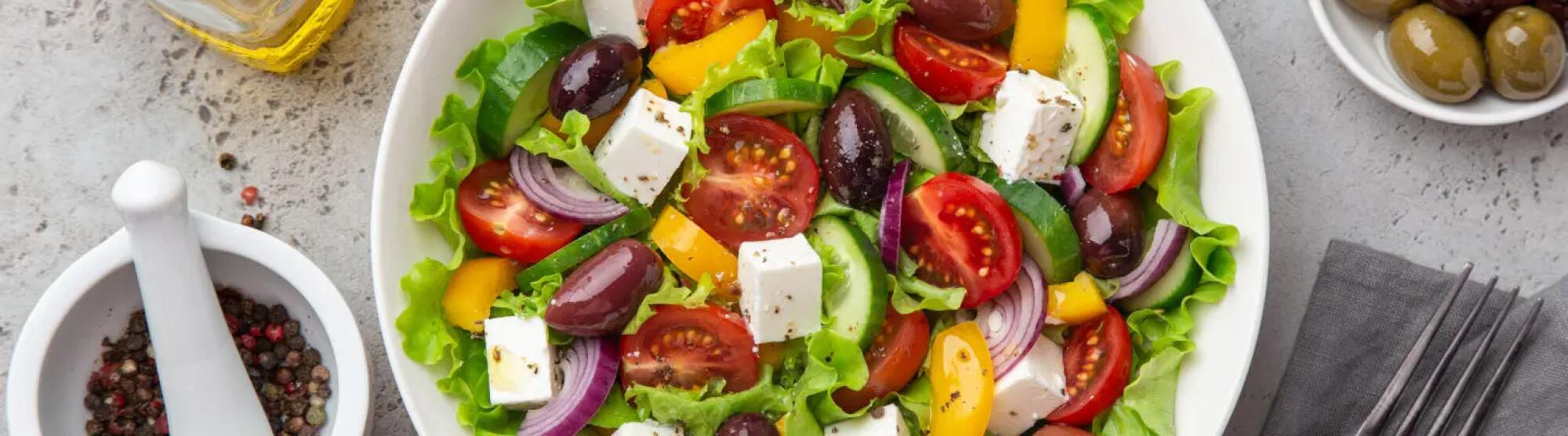 Recette : Salade grecque au fromage de brebis