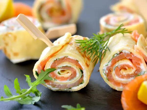 Recettes : Roulés de saumon au fromage frais