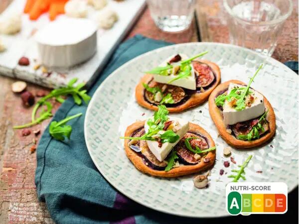 Recettes : Mini tartelettes figue-fromage & crudités