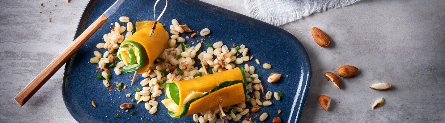 Recette : Roulés de courge butternut au gouda vieux