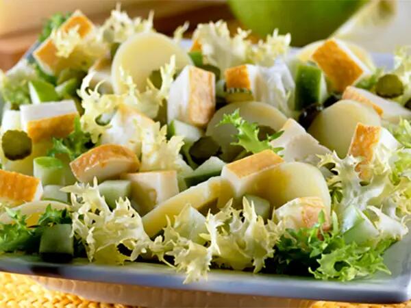 Recettes : Salade tiède de pommes de terre au fromage