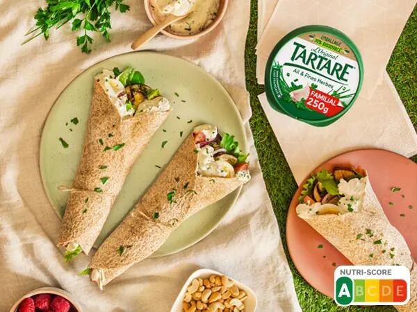 Wraps aux légumes et au tartare® ail et fines herbes