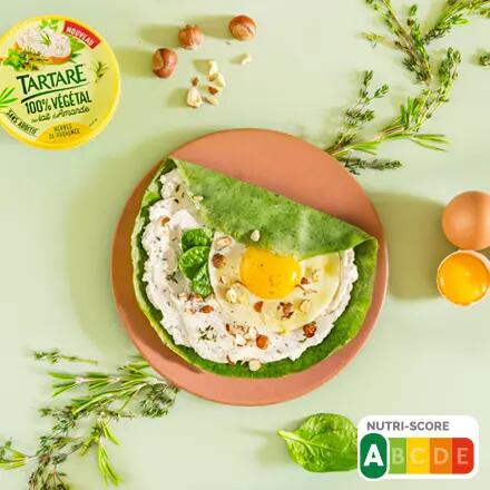 Recette : Crêpes aux épinards et tartinade végétale aux herbes de Provence