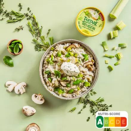 Recette : Risotto aux légumes et à la tartinade végétale aux herbes de Provence