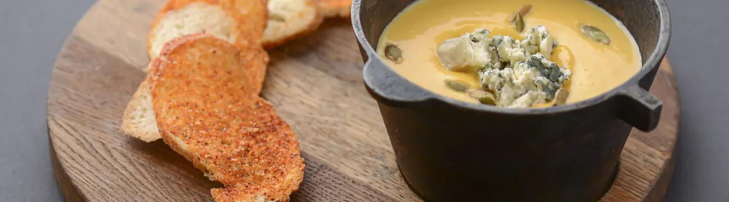 Recette : Soupe à la courge et au bleu