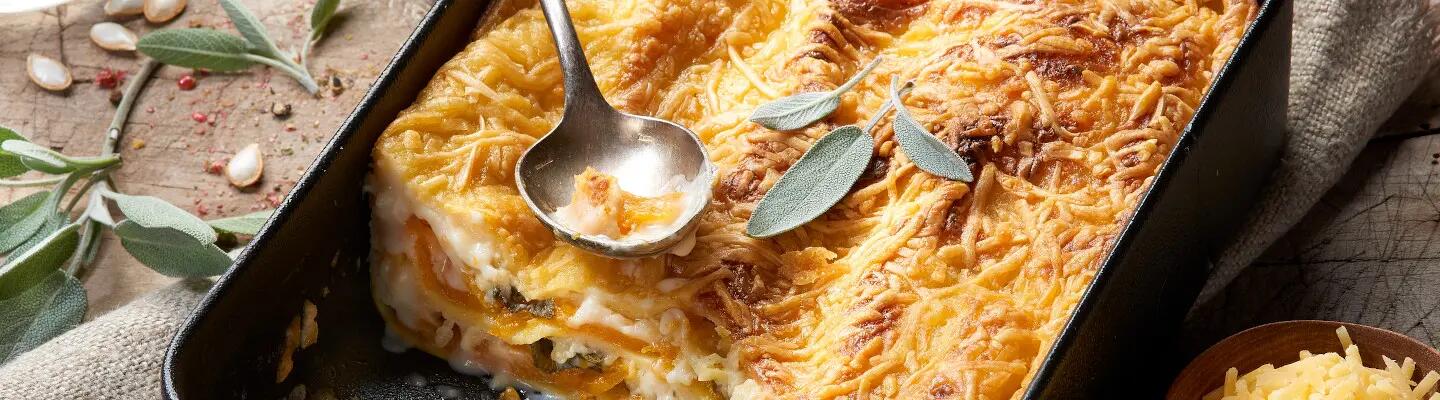 Recette : Lasagnes de courge butternut au gouda