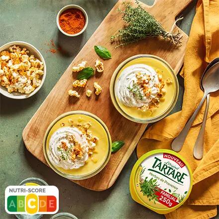 Recette : Soupe de maïs et chantilly au fromage