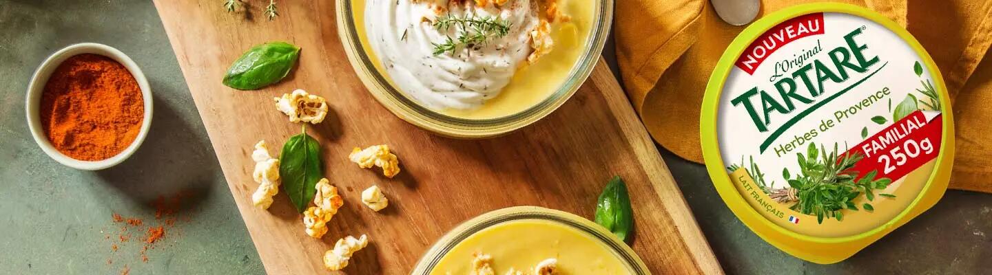 Recette : Soupe de maïs et chantilly au fromage