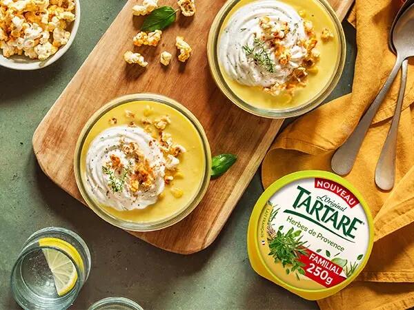 Soupe de maïs au Tartare® Herbes ed Provence
