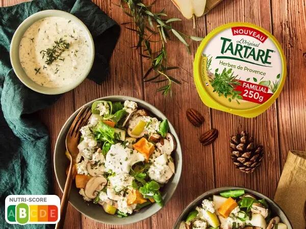 Salade de patates douce et sauce rapide au fromage