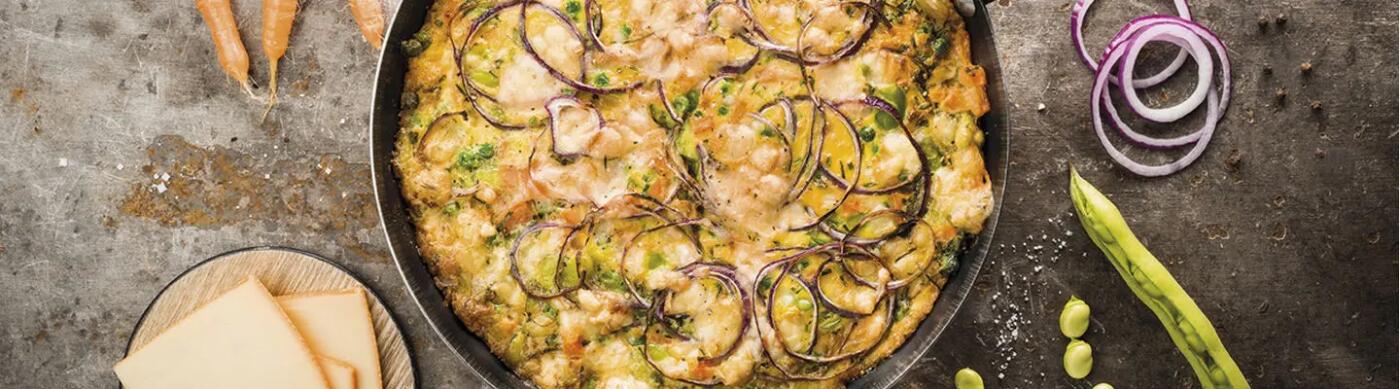 Recette : Frittata aux légumes et fromage à raclette