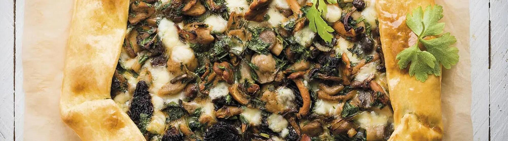 Recette : Tarte rustique aux champignons et fromage à raclette