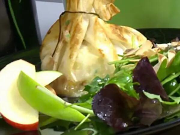 Recettes : Aumônières de camembert, pommes et amandes