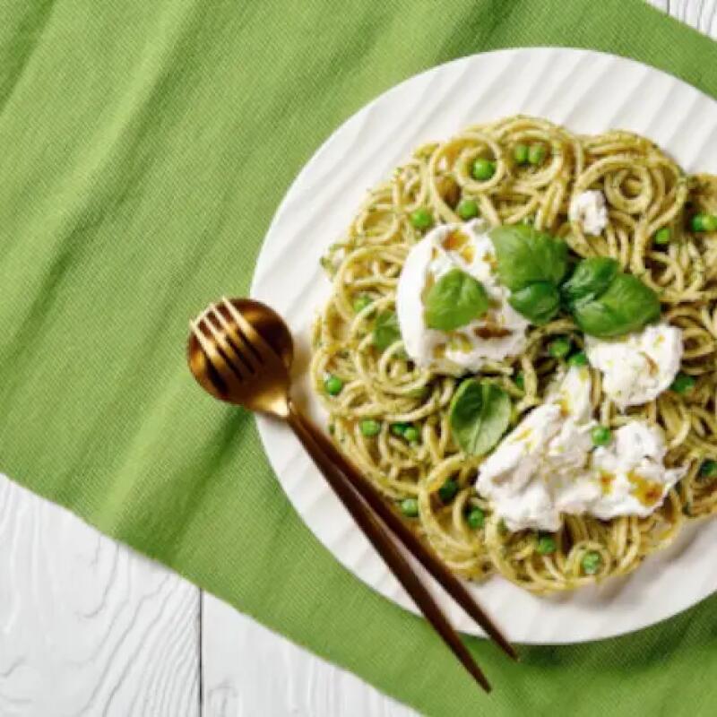 Recette : Spaghetti au pesto et Burrata