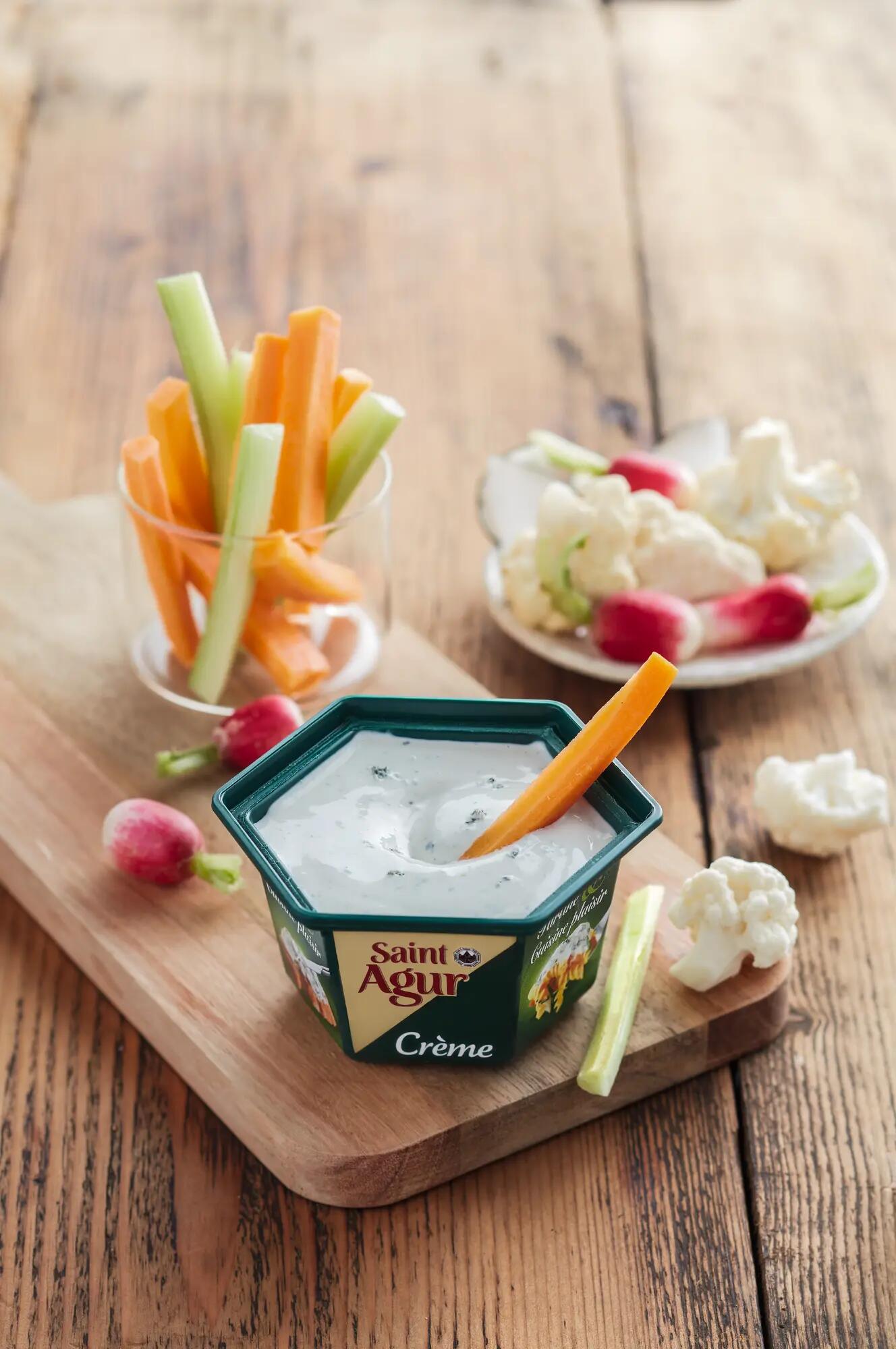 Dips Crème de Saint agur et crudités