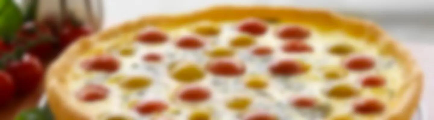 Recette : Quiche aux tomates cerise, basilic et fromage frais