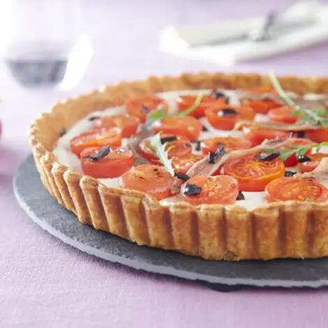 Recette : Tarte fine à la niçoise et au fromage frais