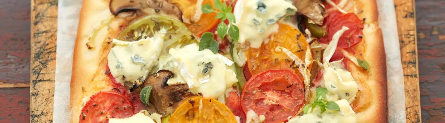 Recette : Pizza aux légumes et bleu