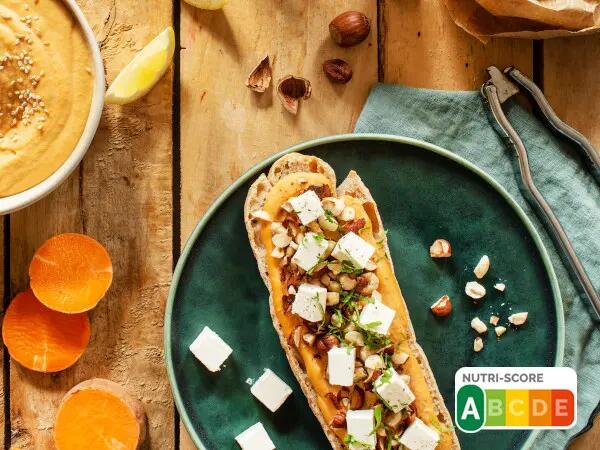 Recettes : Tartines au houmous de patates douces et fromage frais
