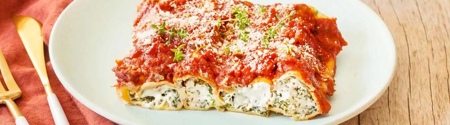 Recette : Cannellonis aux épinards et au fromage frais  