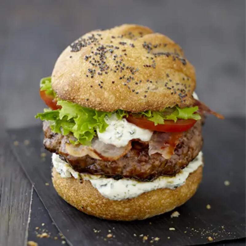 Recette : Burger de bœuf au fromage frais ail & fines herbes