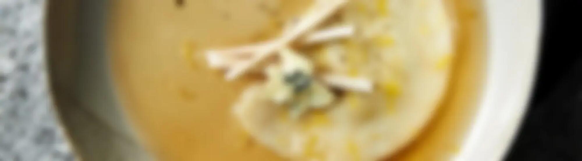 Recette : Ravioles au fromage bleu & bouillon tiède de champignons