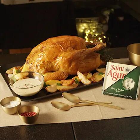 Recette : Chapon farci de Noël au bleu