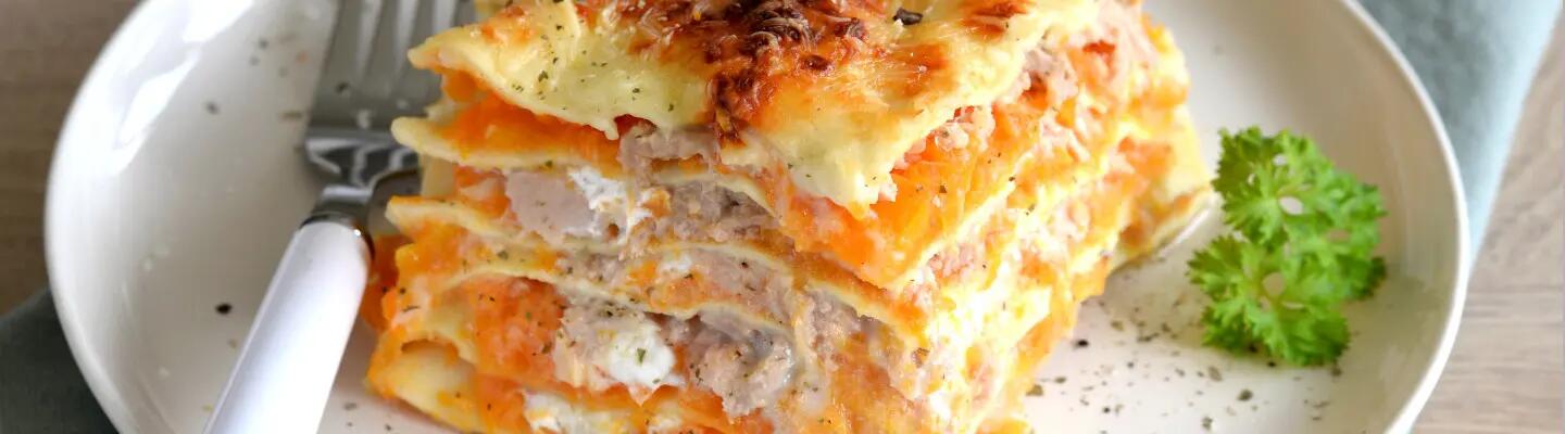 Recette : Lasagnes butternut, thon et chèvre frais