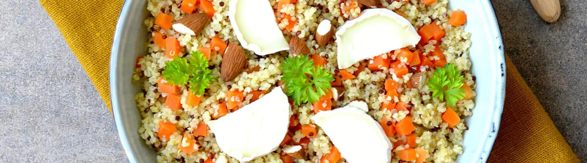 Recette : Risotto de quinoa aux carottes et chèvre