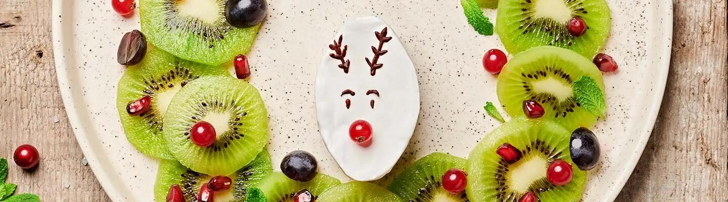 Recette : Couronne de fruits et renne de Noël