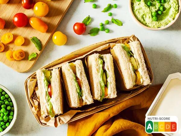 th01 nutriscore Sandwichs fraîcheur à la crème de petits pois