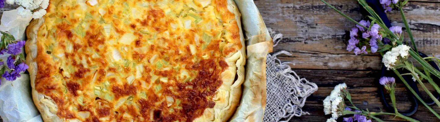 Recette : Tarte au chèvre frais, carotte et céleri