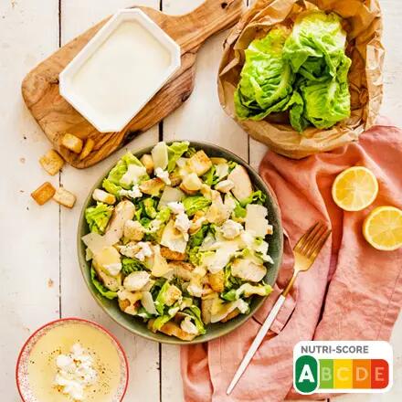 Recette : Salade césar au poulet, sauce au fromage frais