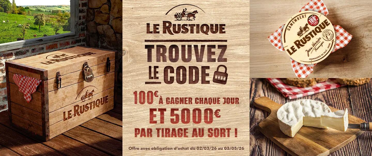Jeu Le Rustique : Trouvez le code et tentez votre chance !