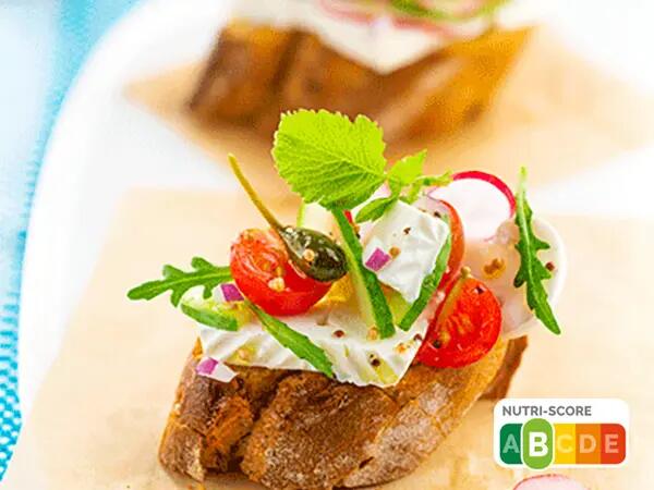 Recettes : Tartine aux tomates, champignons et fromage frais