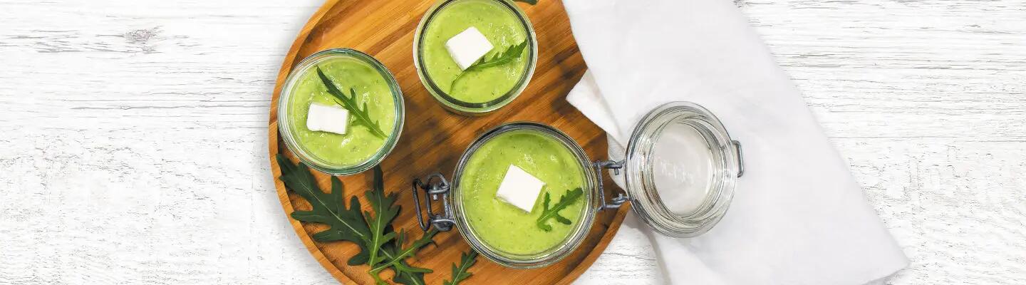 Recette : Gaspacho vert au fromage frais