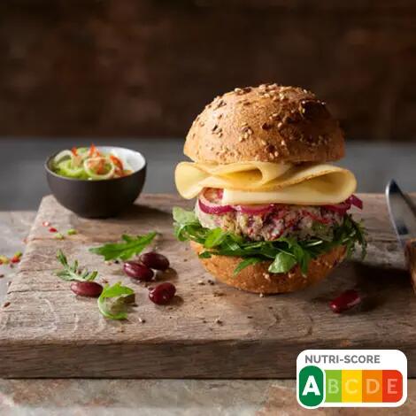 Recette : Burger veggie au fromage et oignons marinés