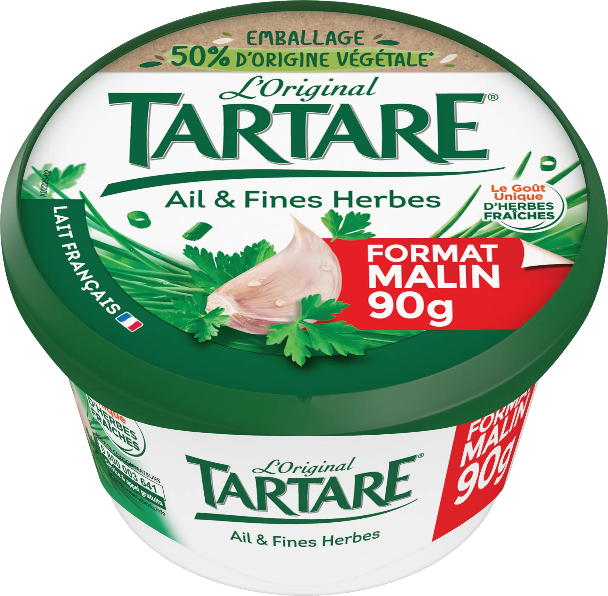 TARTARE® AIL & FINES HERBES POT FORMAT MALIN 90G