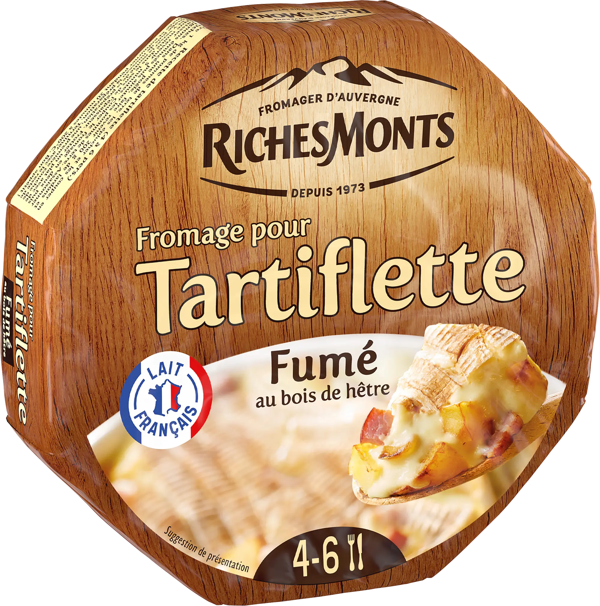 RichesMonts Fromage pour Tartiflette Fumé au Bois de Hêtre 450G