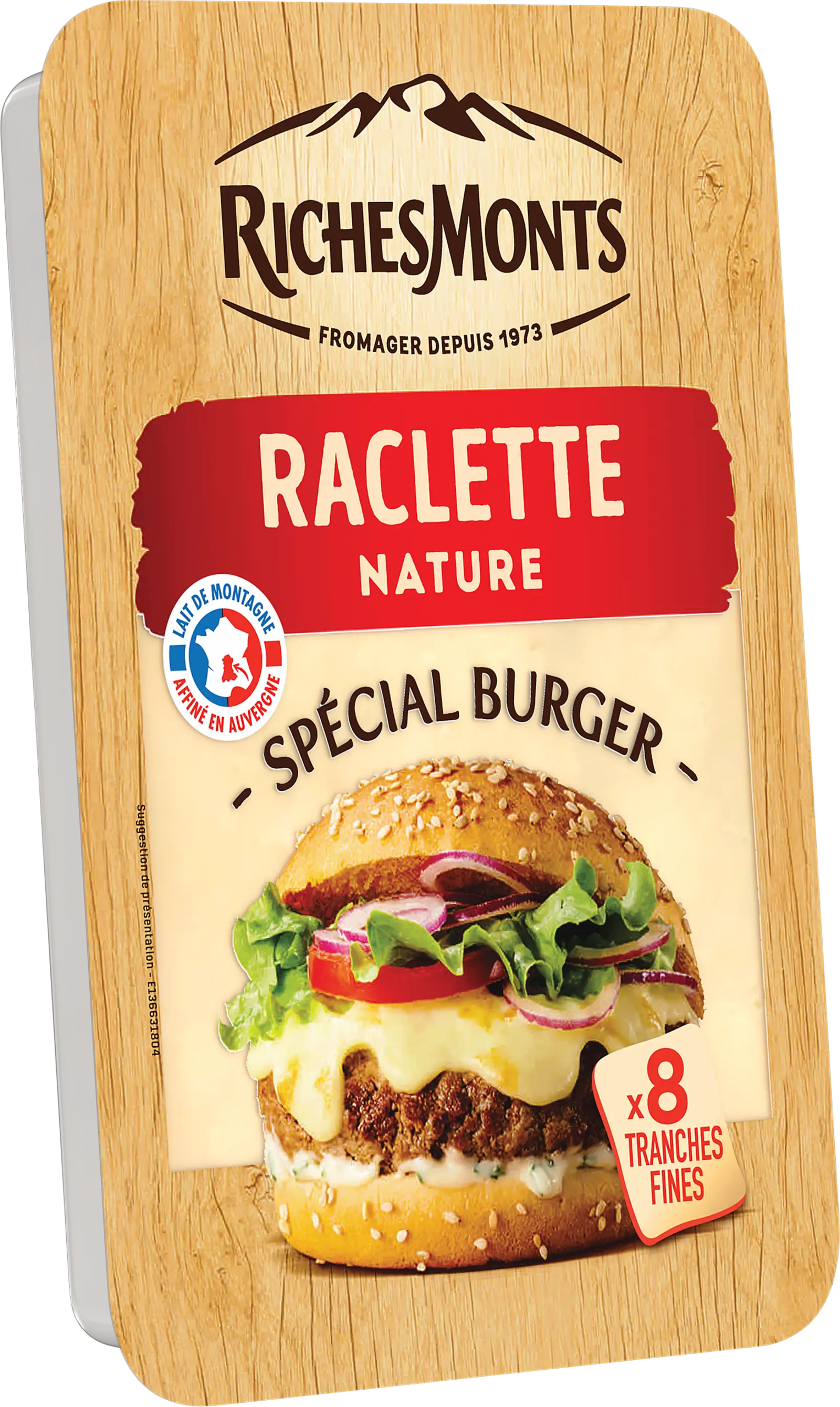 RICHES MONTS TRANCHES RACLETTE NATURE POUR BURGER