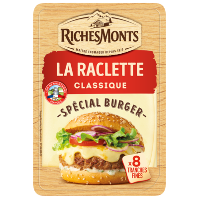 RICHES MONTS TRANCHES RACLETTE NATURE POUR BURGER 140G