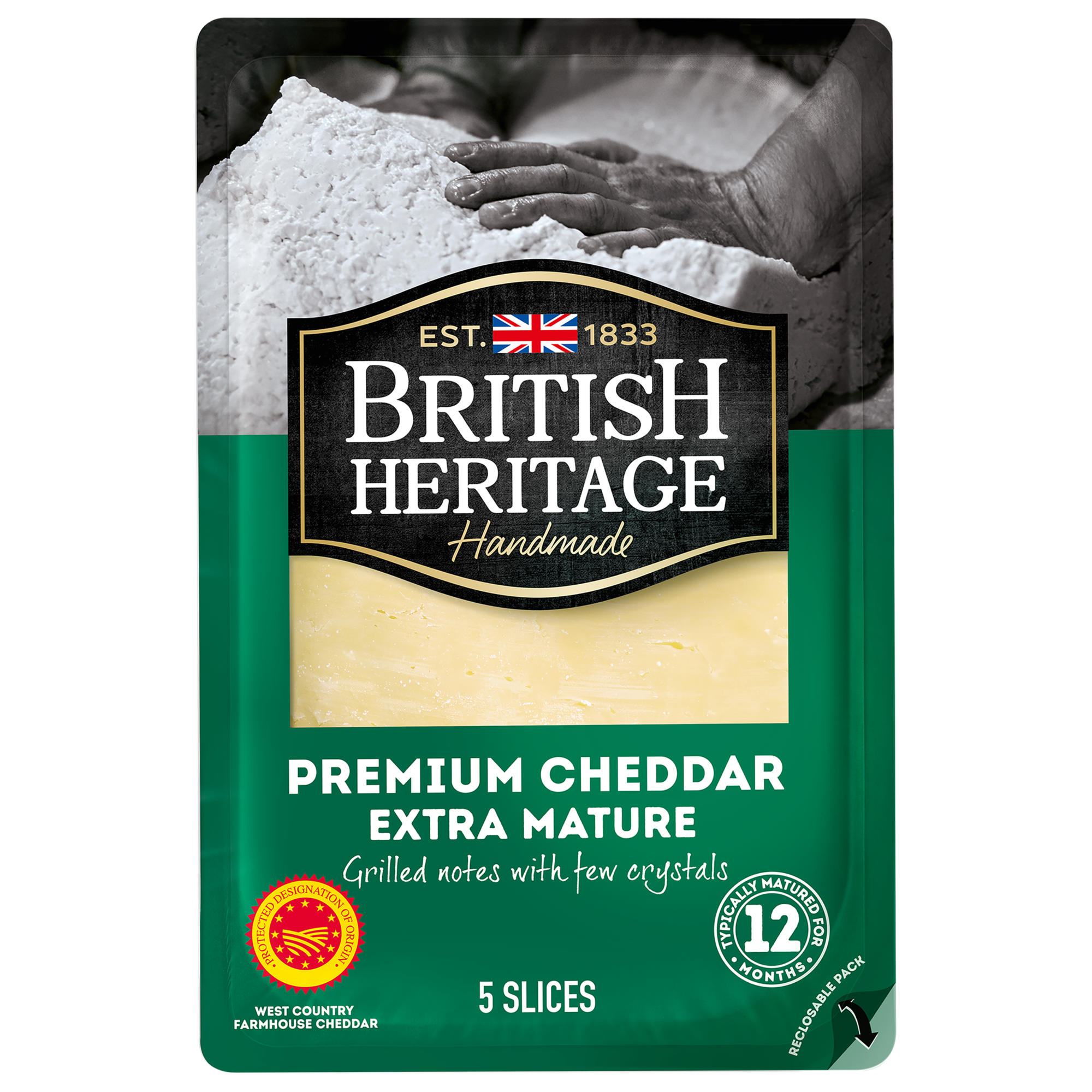 BRITISH HERITAGE CHEDDAR AOP EXTRA-MATURE SLICES 1