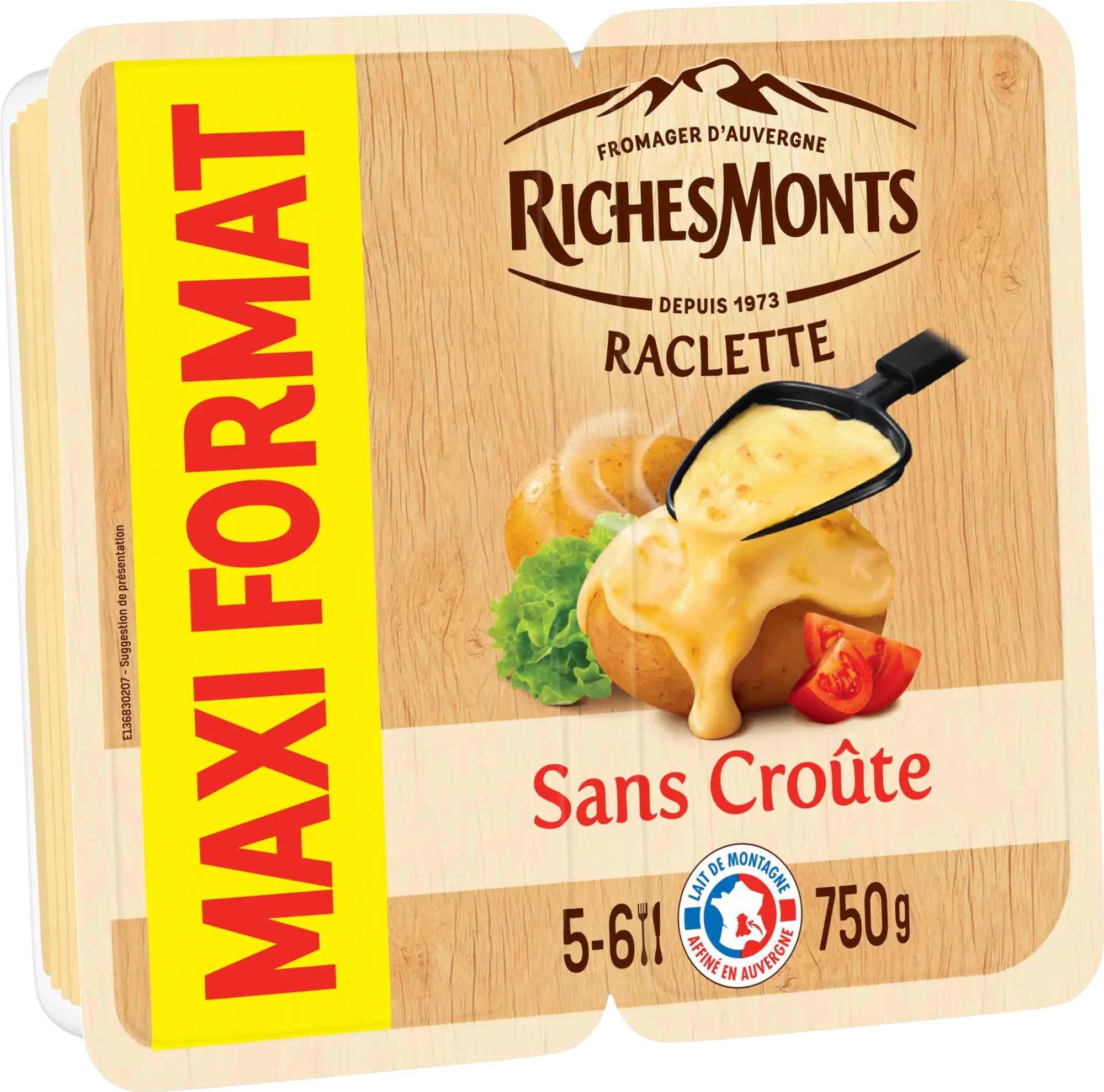RICHES MONTS PLATEAU RACLETTE SANS CROÛTE TRANCHET