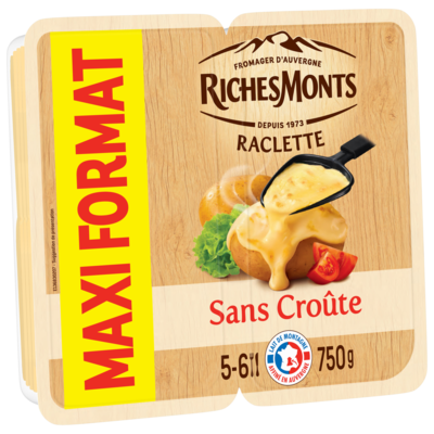 RICHESMONTS PLATEAU RACLETTE  TRANCHETTES SANS CROÛTE 750G