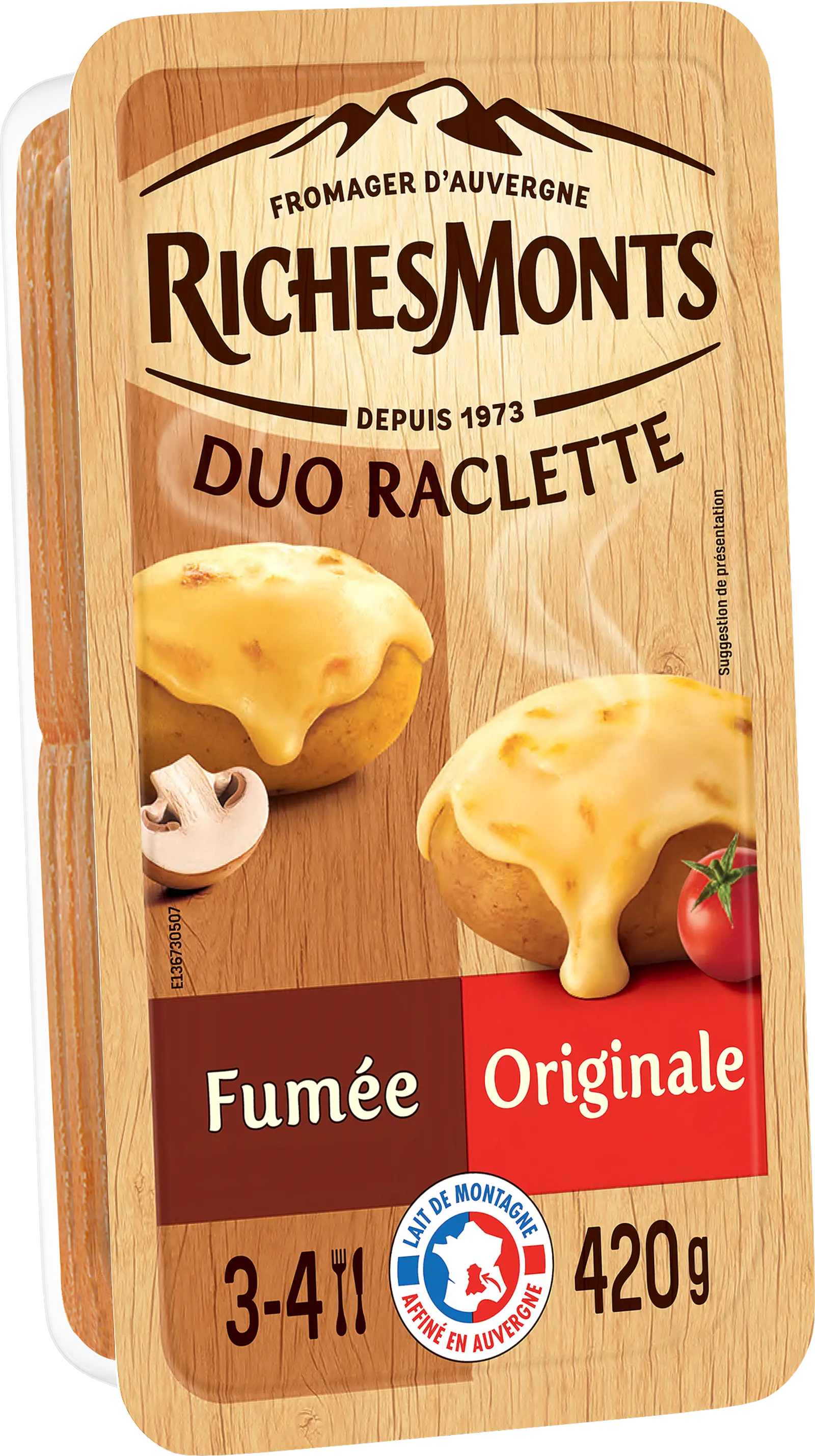 RichesMonts Raclette duo Originale & Fumée 420G