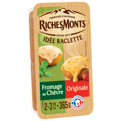 RICHESMONTS IDEE RACLETTE  TRANCHETTES DUO ORIGINALE & FROMAGE AU CHEVRE 365G