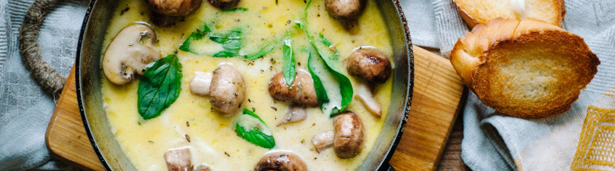 Fondue forestière aux champignons